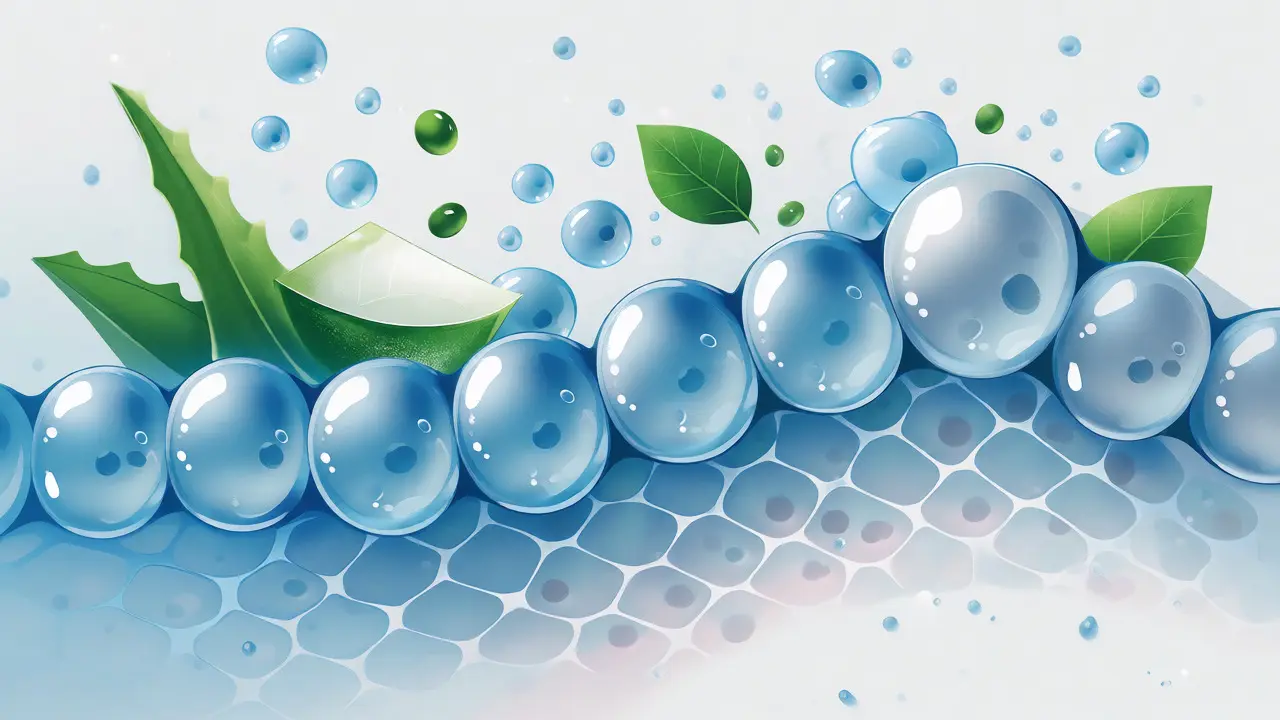 Ilustrace hydratace a hojení kůže po virové infekci